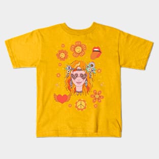 Hippie Girlie Kids T-Shirt